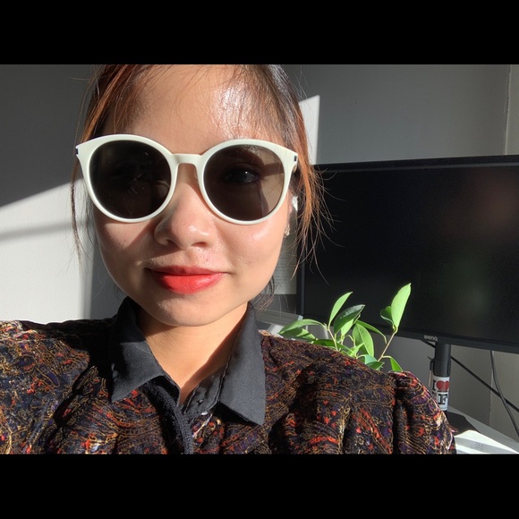 Saint Laurent unisex round white frame sunglasses - Picture 8 of 8